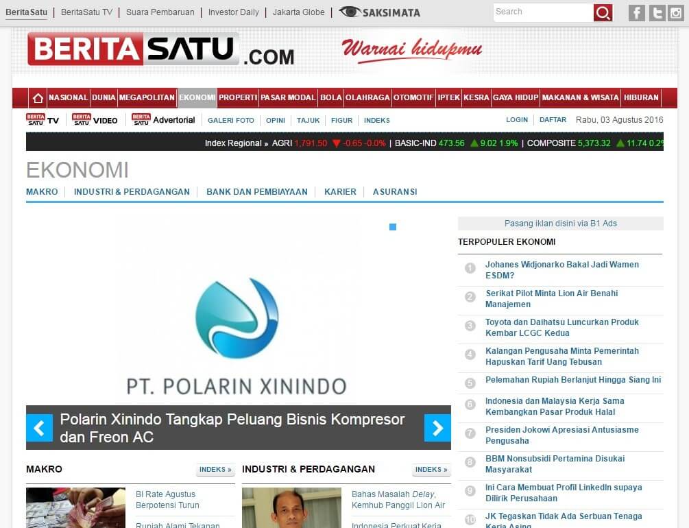 Banner of Profil Polarin Xinindo di Beritasatu.com