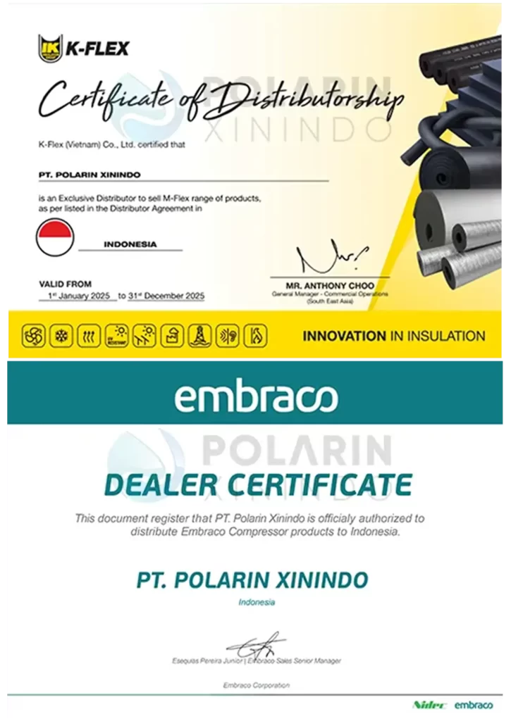 Sertifikat M-Flex dan Embraco